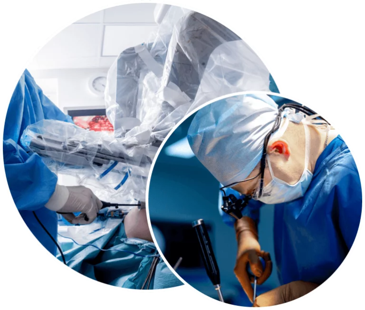 Surgeons performing operation.